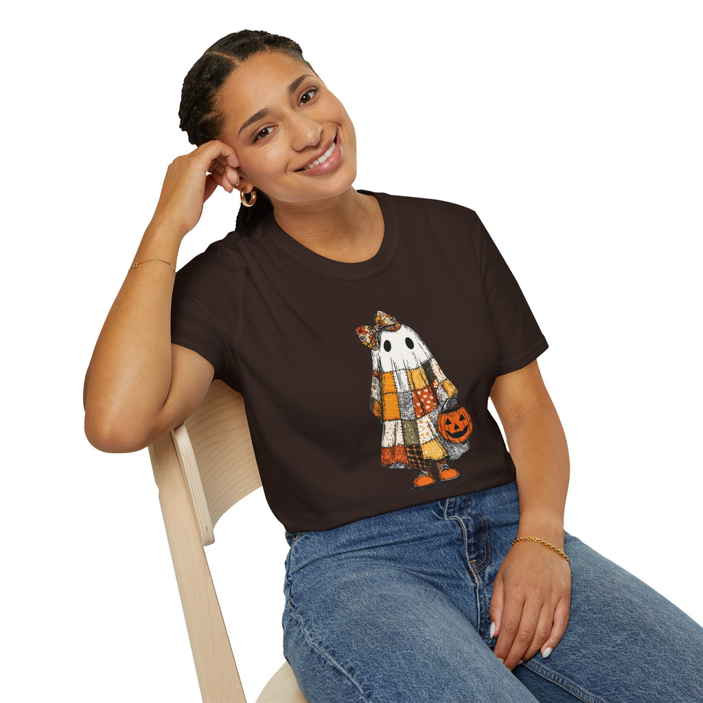 Ghost Softstyle T-Shirt with Patchwork Quilt Design