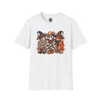 Halloween Pumpkin Crew T-Shirt — Leopard & Buffalo Plaid Spooky Friends
