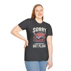 Sorry, Got Plans T‑Shirt — Cat on Couch Funny Lazy Day Tee