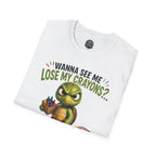 Funny Angry Turtle T-Shirt — “Wanna See Me Lose My Crayons? Do That Again…” — Teacher & Art Lover Tee