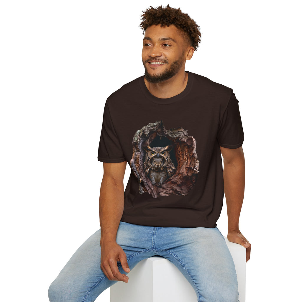 Squirrel in Owl Disguise T-Shirt — "Prey Wearing Its Predator"