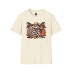 Halloween Pumpkin Crew T-Shirt — Leopard & Buffalo Plaid Spooky Friends