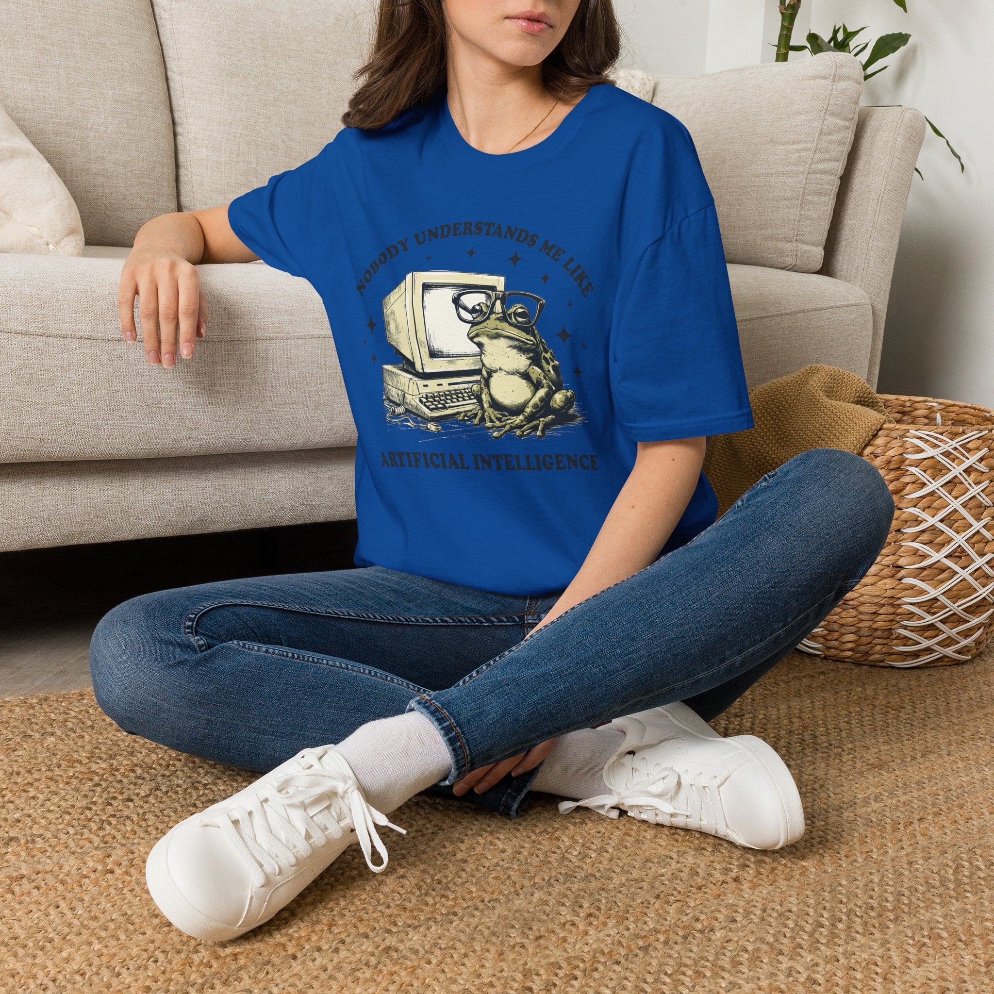 T-Shirt — 'Nobody Understands Me Like Artificial Intelligence' Retro Frog Graphic Tee