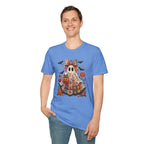 Patchwork Floral Ghost Halloween Shirt | Quilted Boho Ghost with Pumpkin and Bats