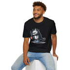 Cat Coffee T-Shirt — Grumpy Cat Holding Mug Illustration