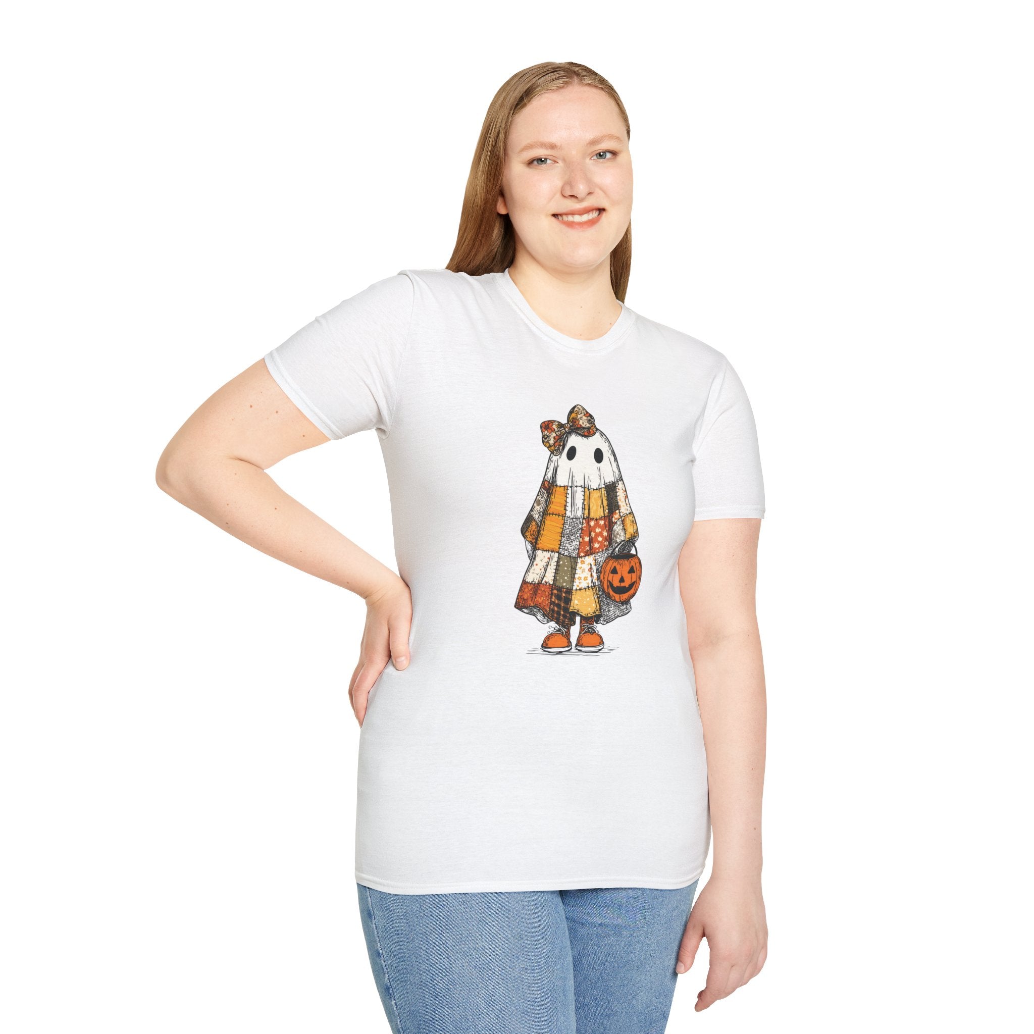 Ghost Softstyle T-Shirt with Patchwork Quilt Design