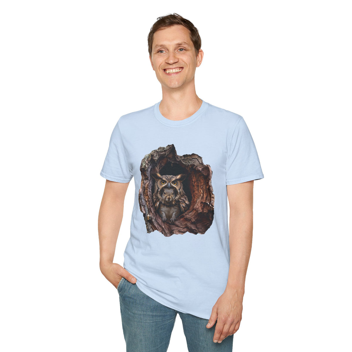 Squirrel in Owl Disguise T-Shirt — "Prey Wearing Its Predator"