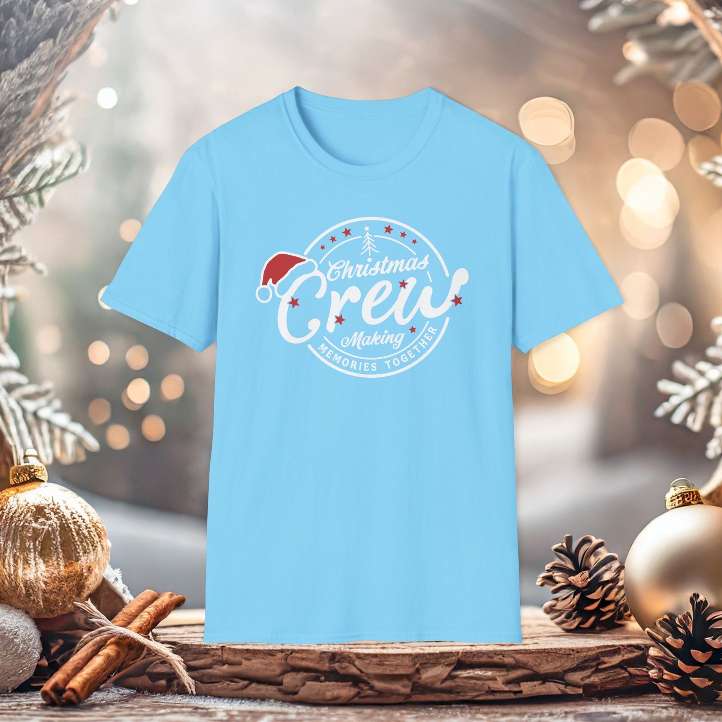 Christmas Crew Unisex T-Shirt | Making Memories Together and Santa Hat Design