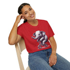 Cute Elephant on Bicycle T-Shirt — Whimsical Vintage Baby Elephant Graphic Tee