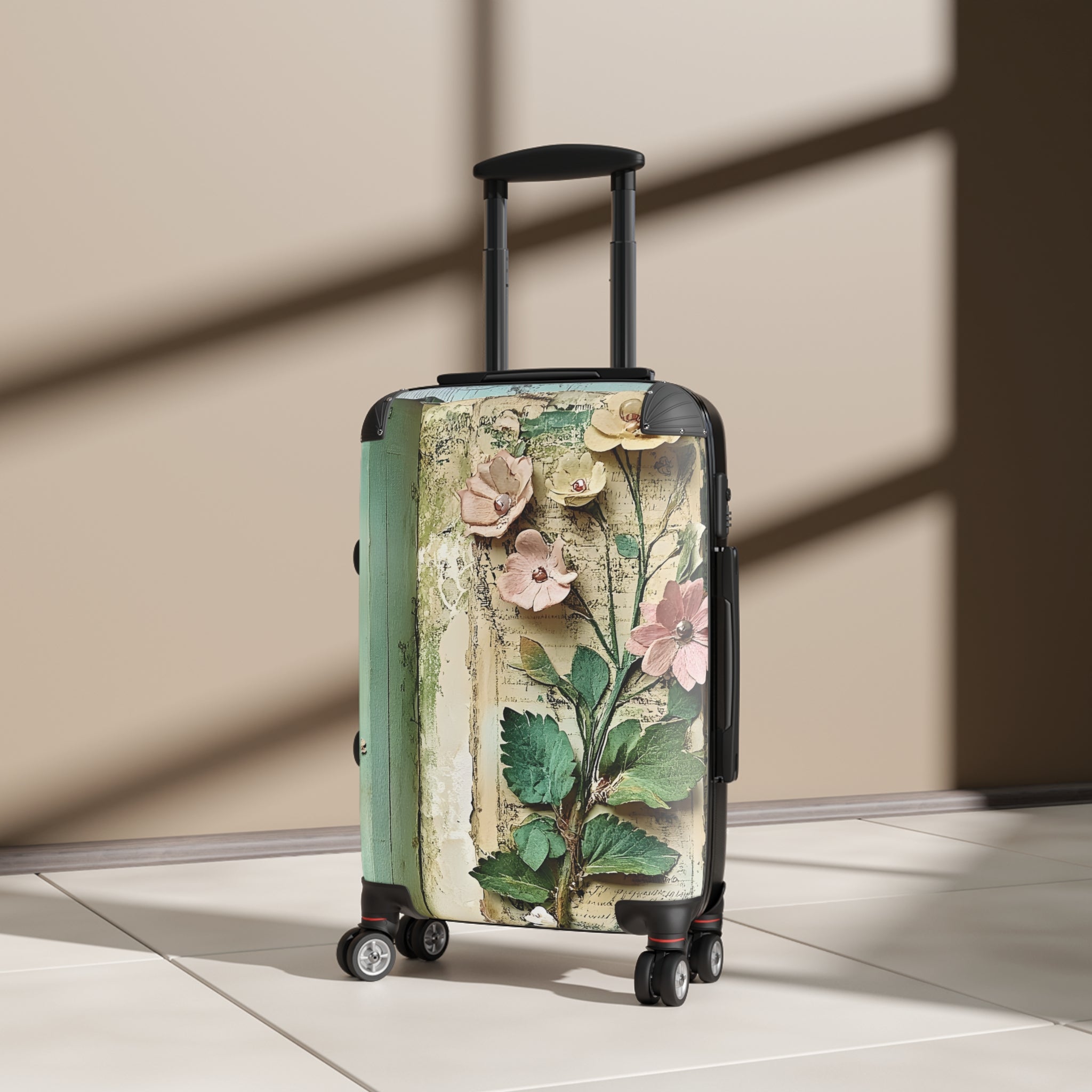 Floral Blue Bloom Suitcase – Luggage Cover with Large 3D Flower Design