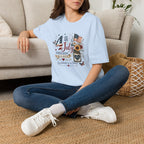 4th of July T-Shirt — "Freedom Is A Gift" Patriotic American Flag & Sunflower Tee