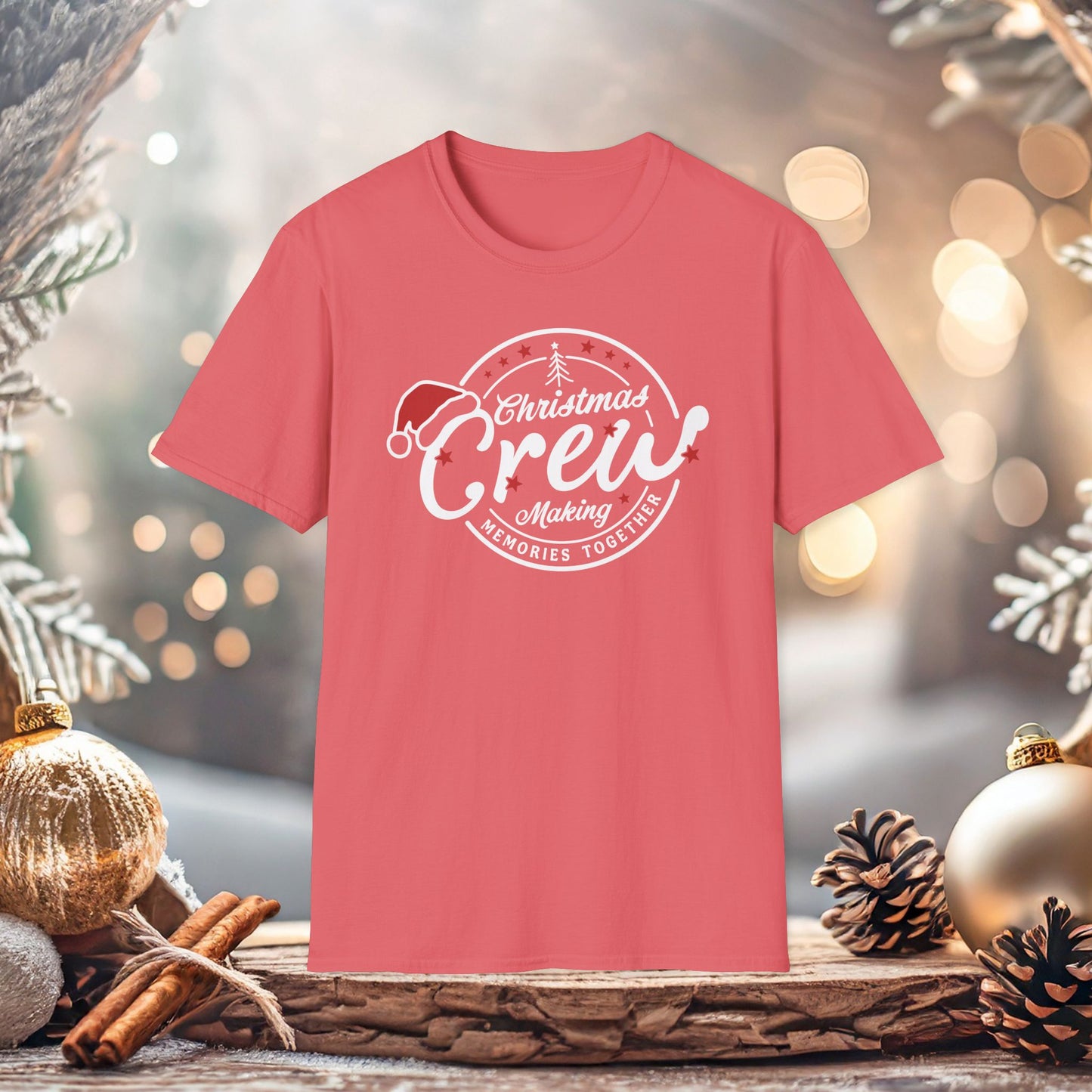 Christmas Crew Unisex T-Shirt | Making Memories Together and Santa Hat Design