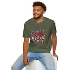 4th of July Patriotic T-Shirt – Red White Blue Stars & Bow Design