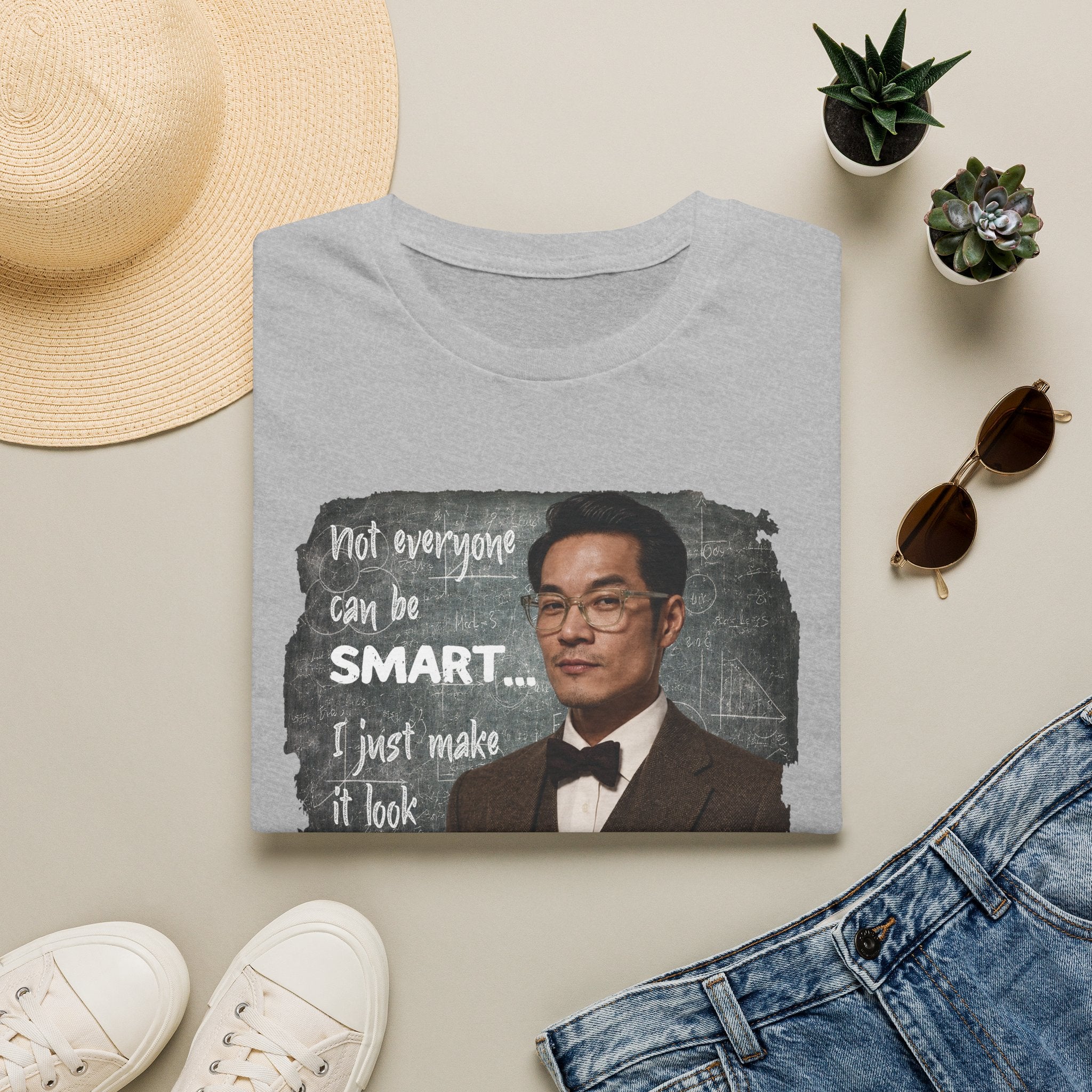 Funny 'Not Everyone Can Be Smart... I Just Make It Look Easy' T-Shirt — Asian Man Version