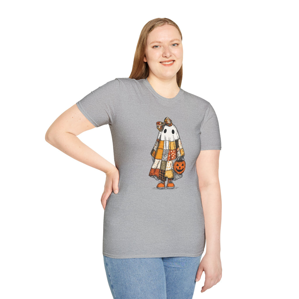 Ghost Softstyle T-Shirt with Patchwork Quilt Design
