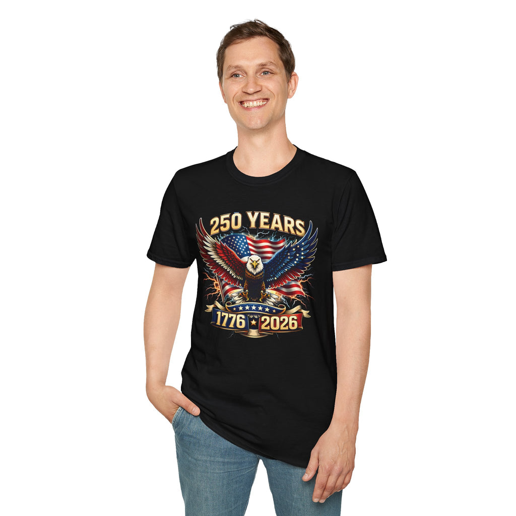 250 Years American Eagle T-Shirt — 1776–2026 Patriotic Anniversary Tee