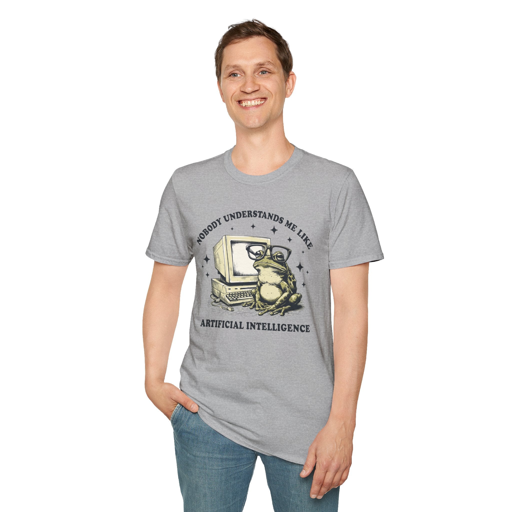 T-Shirt — 'Nobody Understands Me Like Artificial Intelligence' Retro Frog Graphic Tee