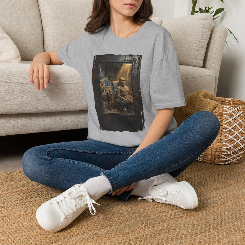 Horror Mummy Room Graphic T‑Shirt — Vintage Creepy Museum Scene Tee