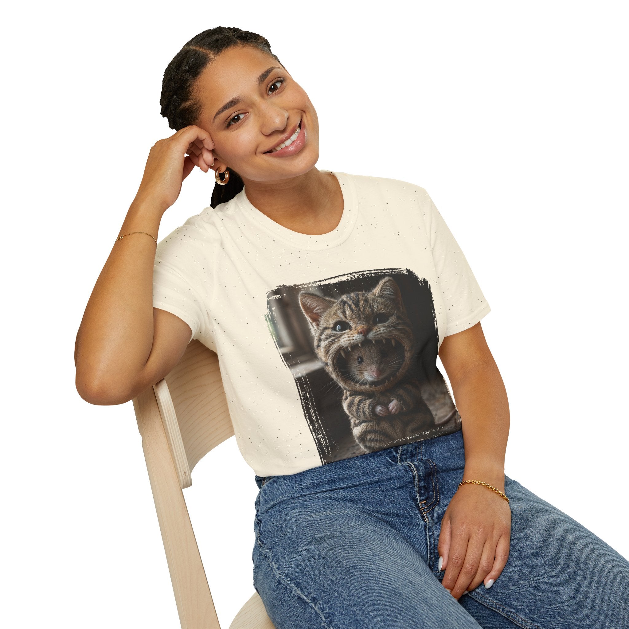 Cat Portrait T-Shirt — Cute Retro Tabby Face Print