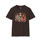 Halloween Pumpkin Crew T-Shirt — Leopard & Buffalo Plaid Spooky Friends