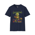 Funny Angry Turtle T-Shirt — “Wanna See Me Lose My Crayons? Do That Again…” — Teacher & Art Lover Tee