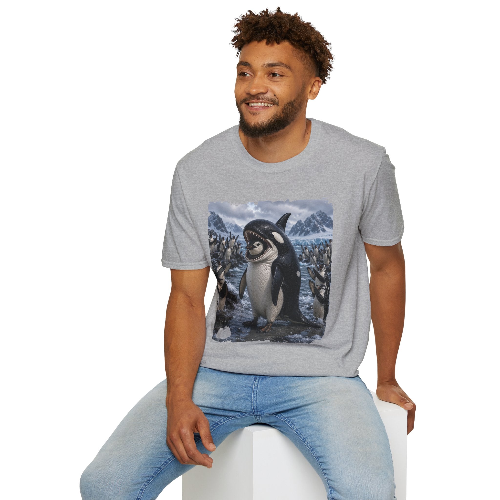 Orca & Penguin Graphic T‑Shirt — Cute Antarctic Wildlife Tee