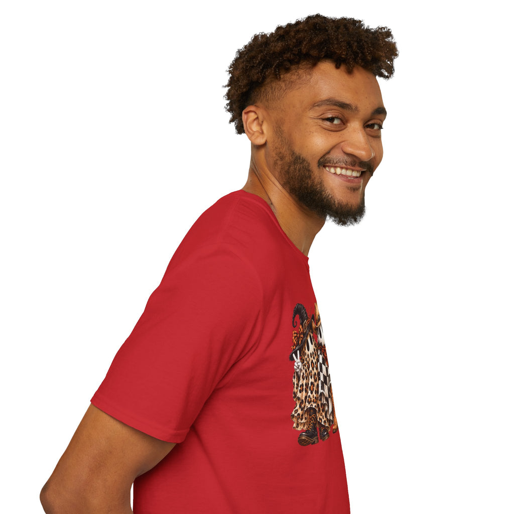 Halloween Pumpkin Crew T-Shirt — Leopard & Buffalo Plaid Spooky Friends