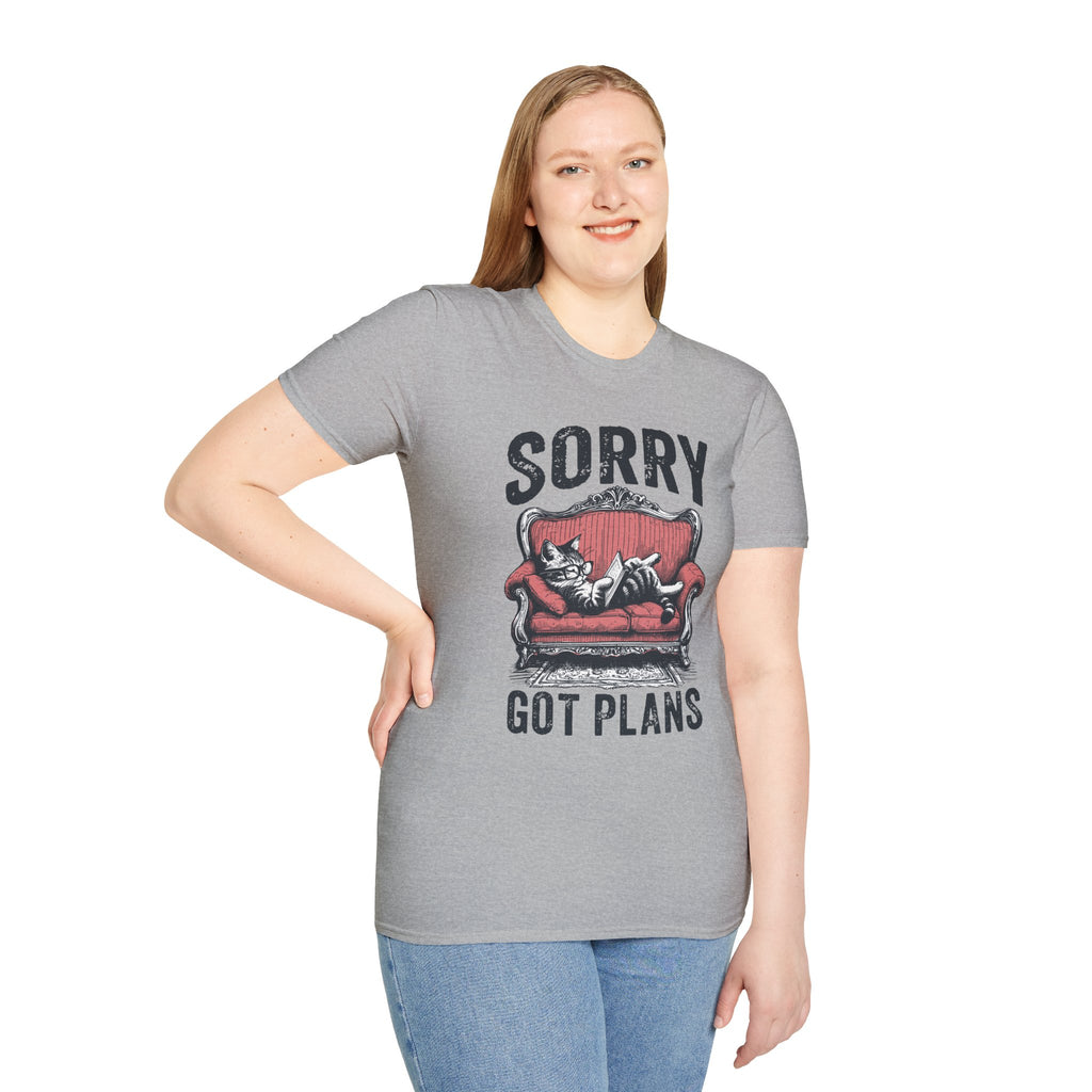 Sorry Got Plans T-Shirt — Lazy Cat Lounge Tee