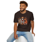 Halloween Pumpkin Crew T-Shirt — Leopard & Buffalo Plaid Spooky Friends