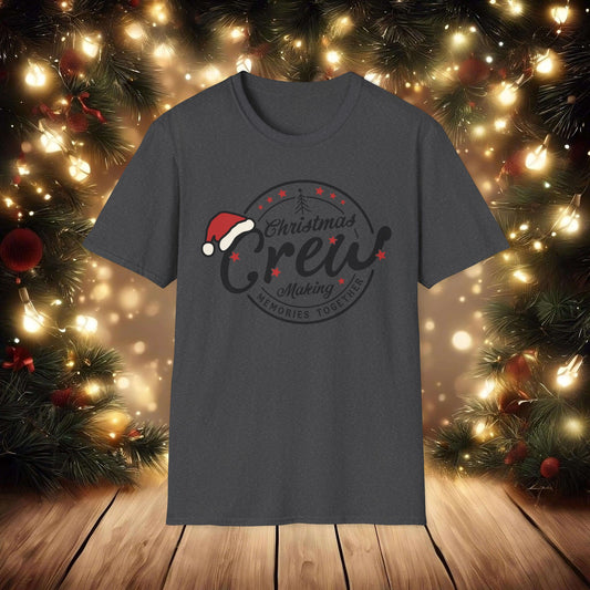 Christmas Crew Unisex T-Shirt | Making Memories Together and Santa Hat Design (Black Text)