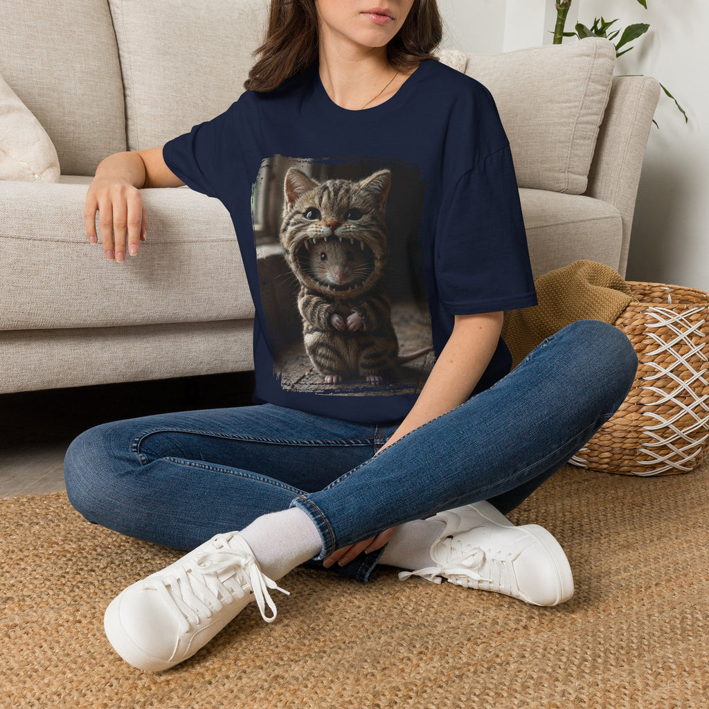 Cat Portrait T-Shirt — Cute Retro Tabby Face Print