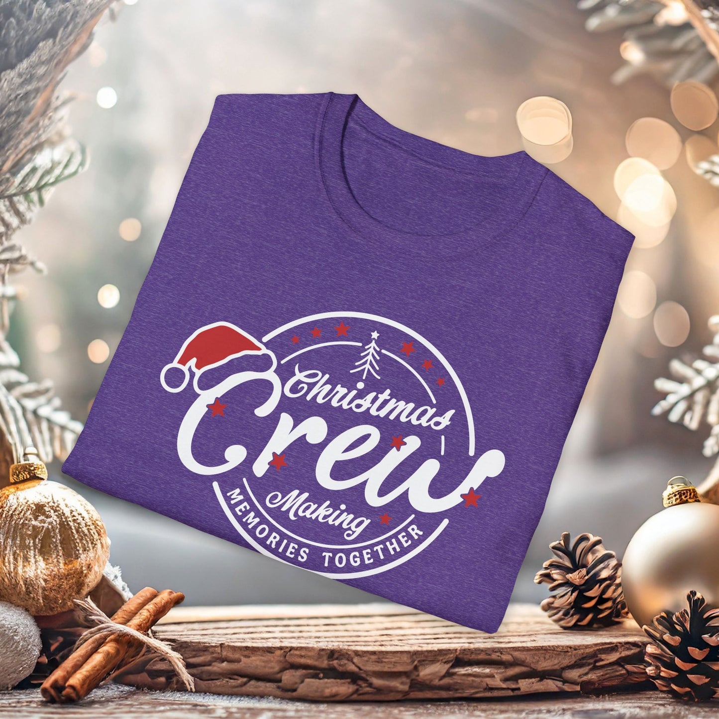 Christmas Crew Unisex T-Shirt | Making Memories Together and Santa Hat Design