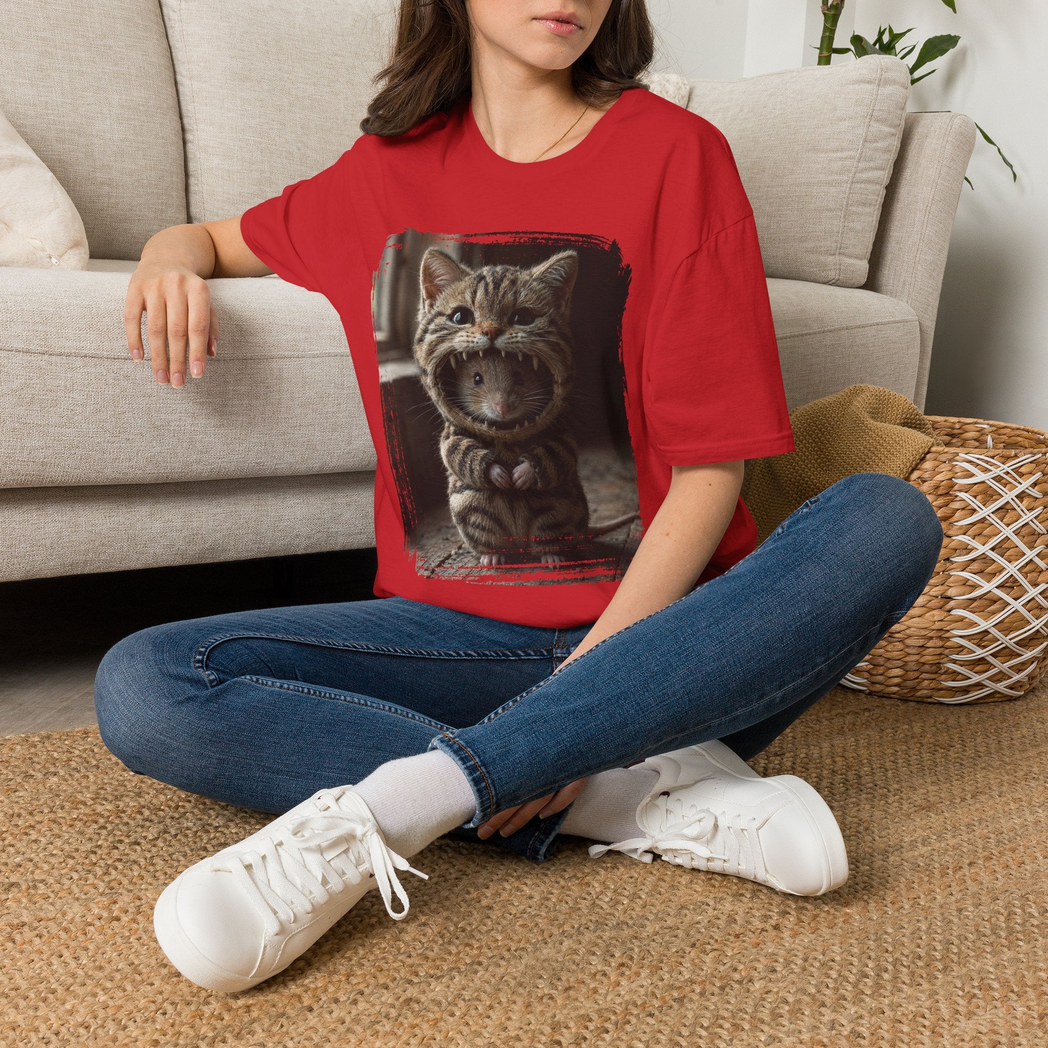 Cat Portrait T-Shirt — Cute Retro Tabby Face Print