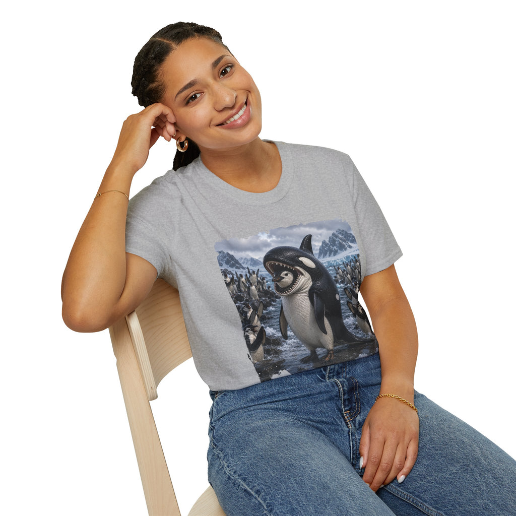 Orca & Penguin Graphic T‑Shirt — Cute Antarctic Wildlife Tee