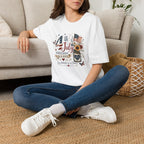 4th of July T-Shirt — "Freedom Is A Gift" Patriotic American Flag & Sunflower Tee
