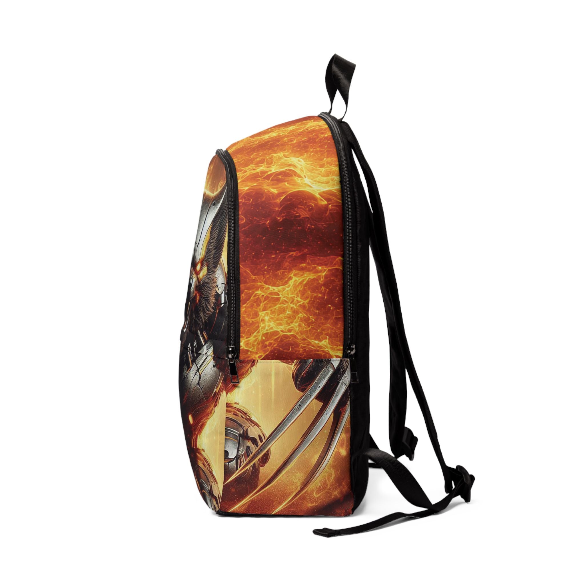 Flame Werewolf Backpack — Fiery Monster Graphic Backpack for Teens & Gamers