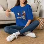 4th of July T-Shirt — "Freedom Is A Gift" Patriotic American Flag & Sunflower Tee