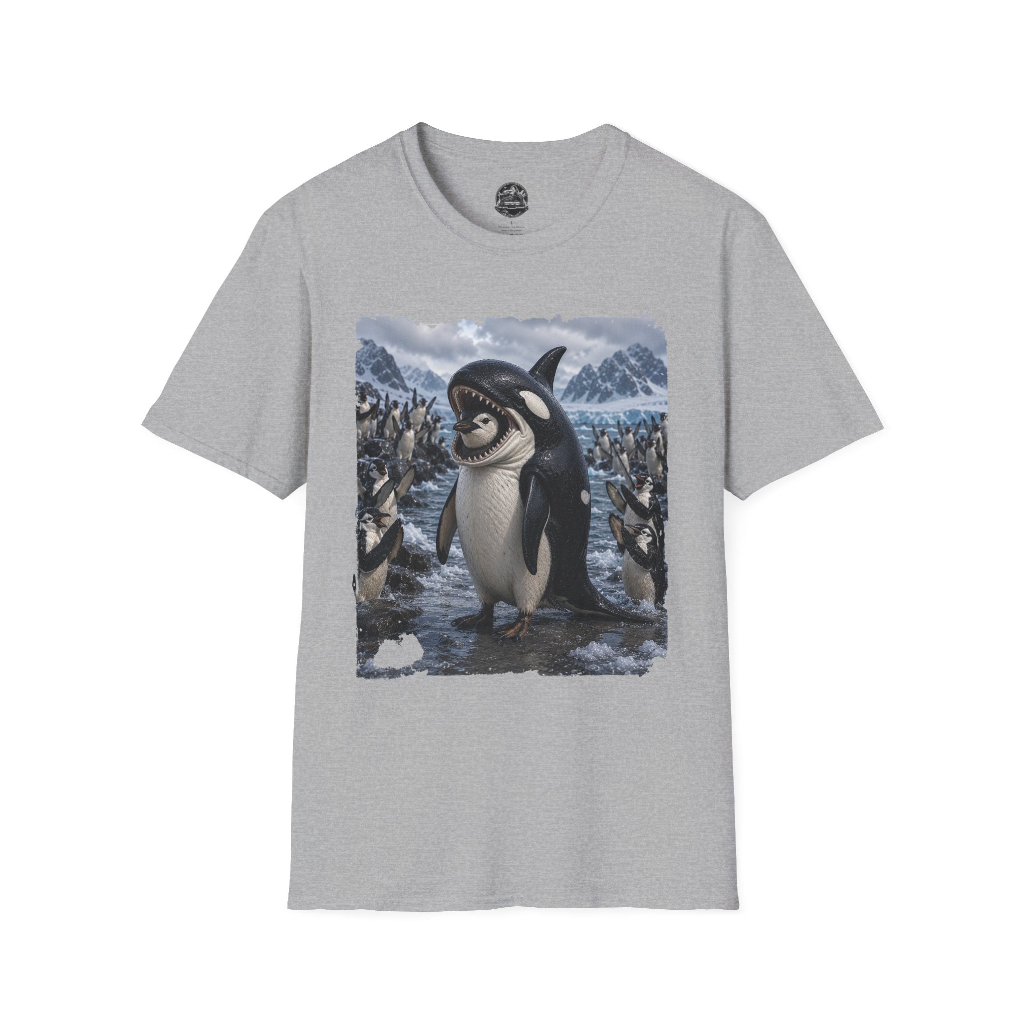 Orca & Penguin Graphic T‑Shirt — Cute Antarctic Wildlife Tee