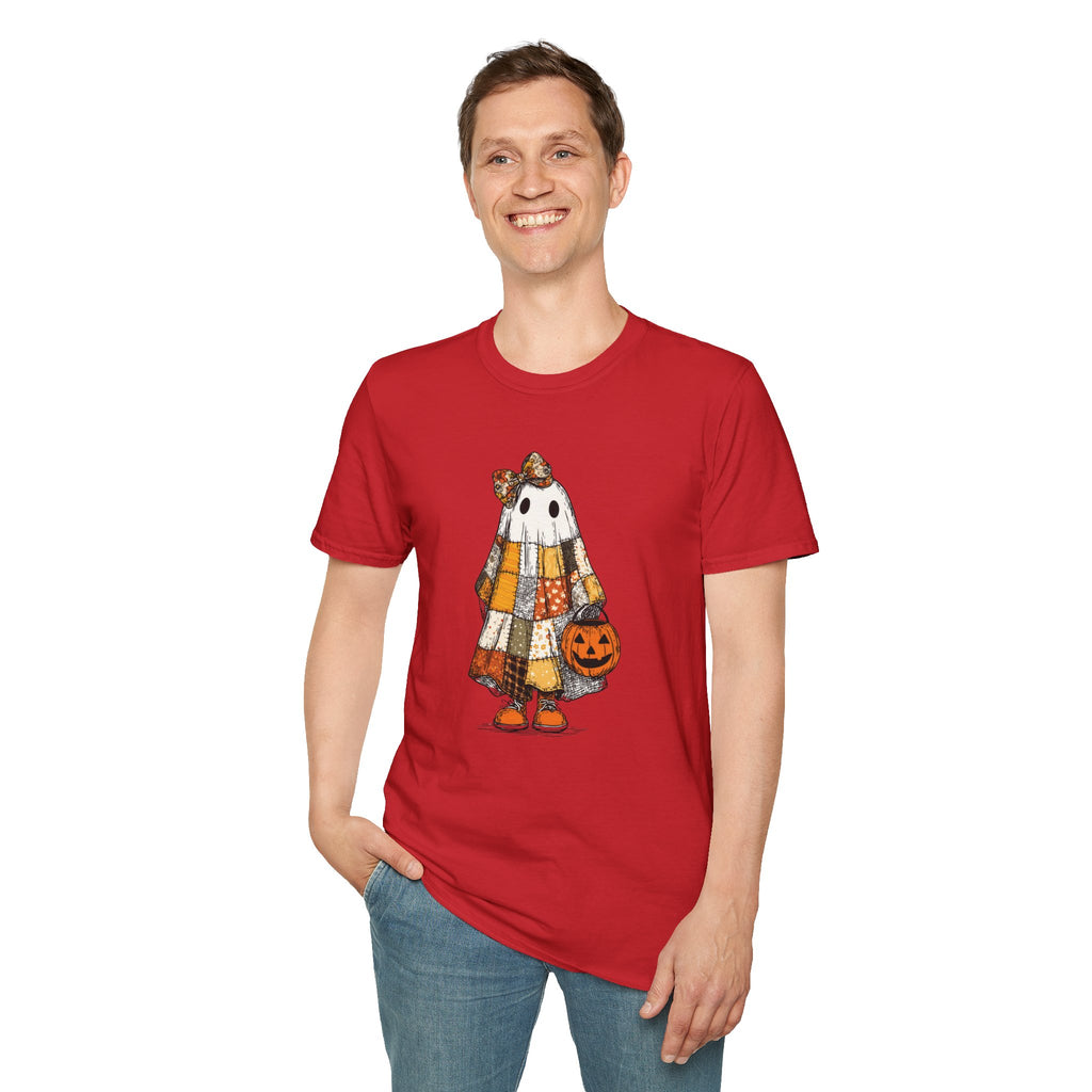 Ghost Softstyle T-Shirt with Patchwork Quilt Design