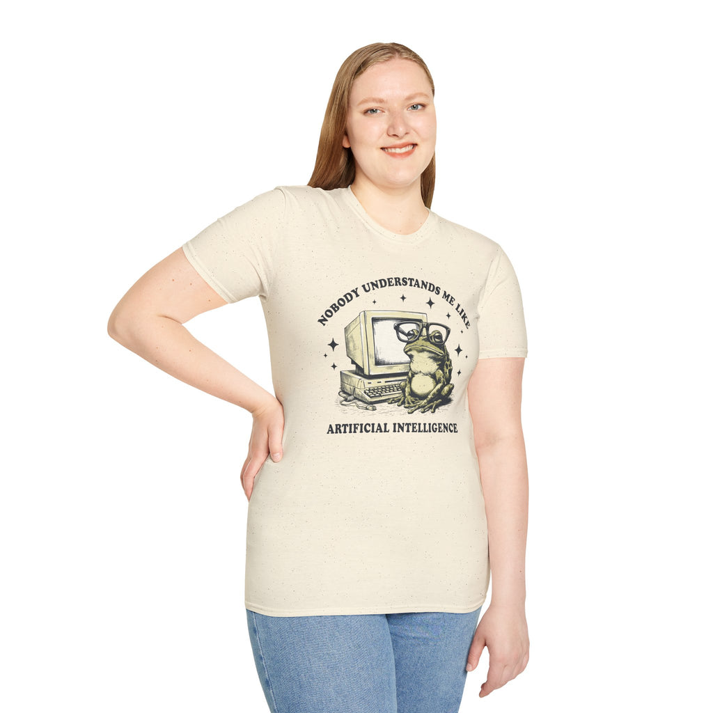 T-Shirt — 'Nobody Understands Me Like Artificial Intelligence' Retro Frog Graphic Tee