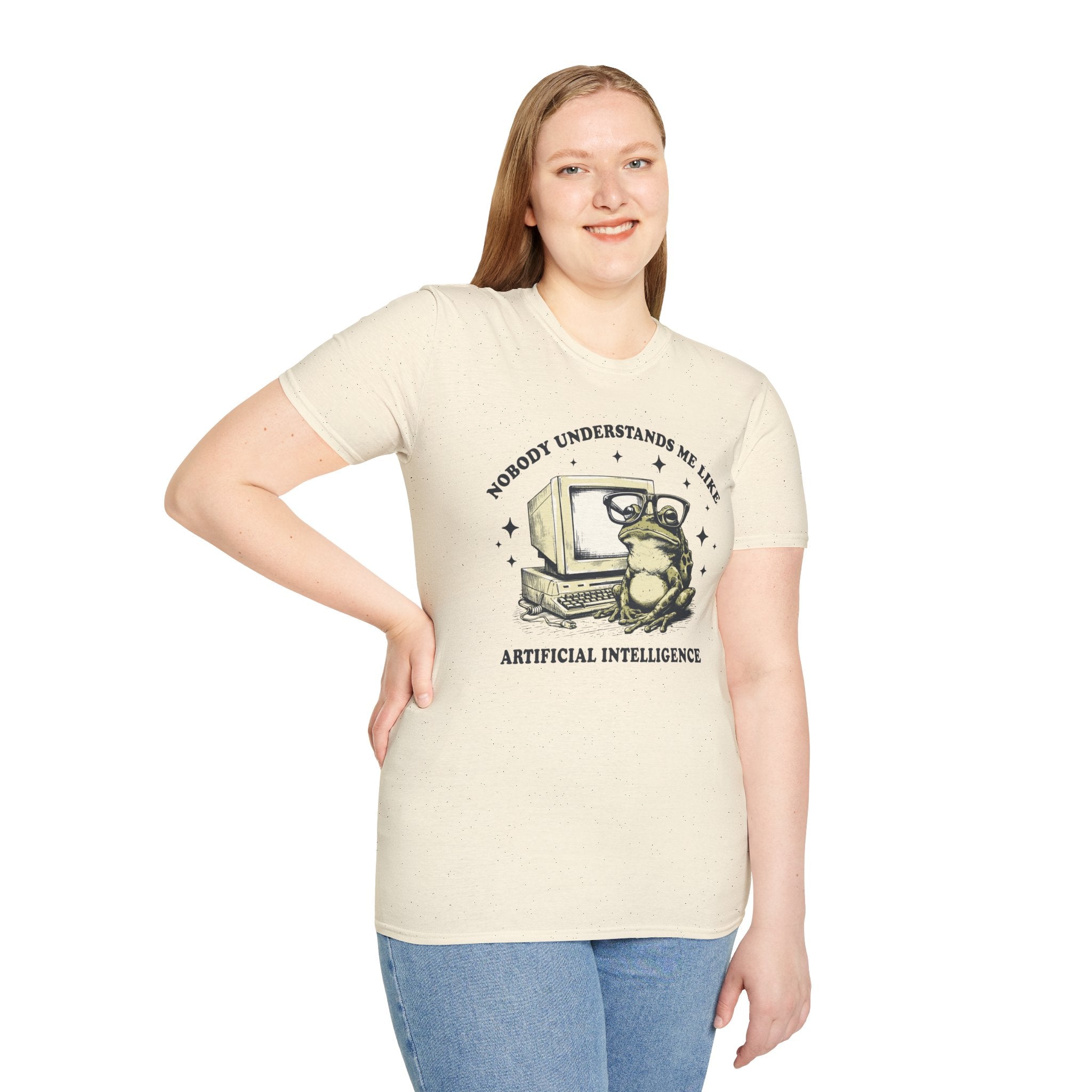 T-Shirt — 'Nobody Understands Me Like Artificial Intelligence' Retro Frog Graphic Tee