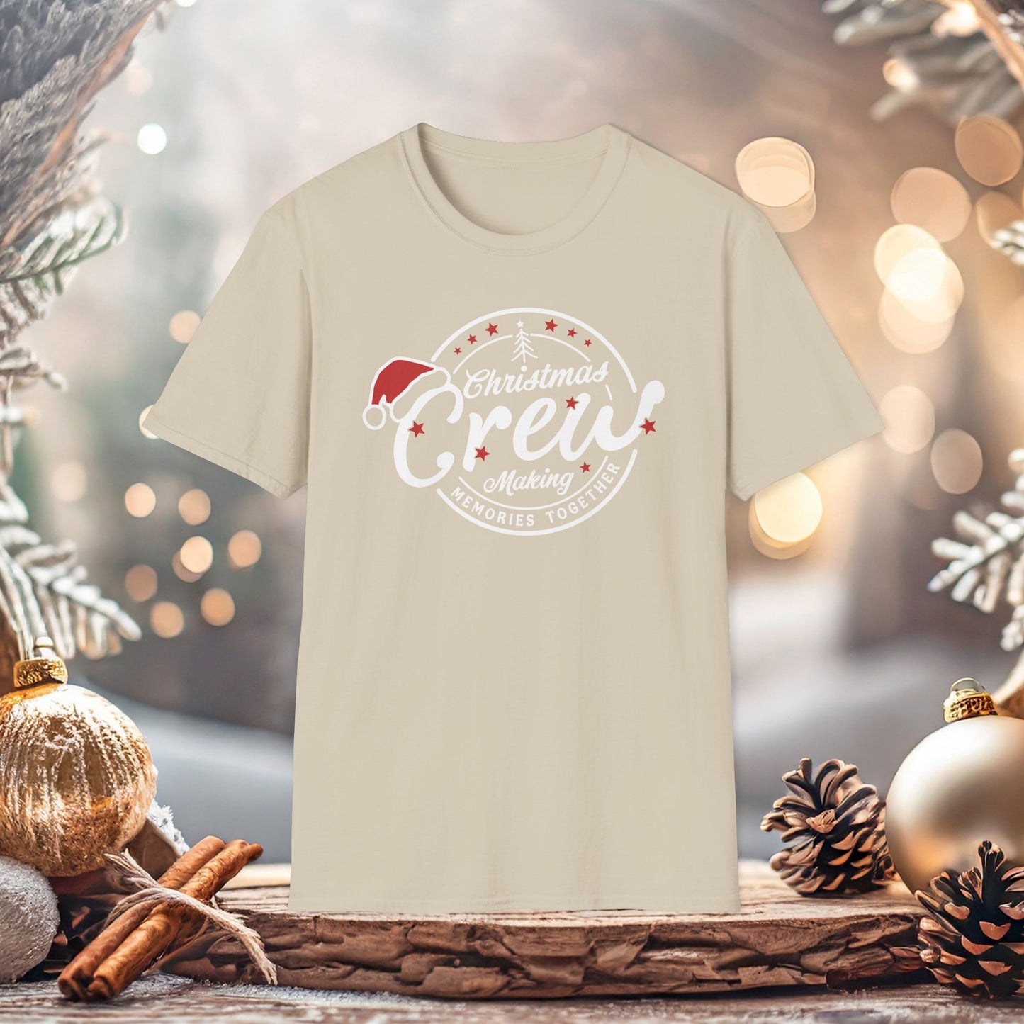 Christmas Crew Unisex T-Shirt | Making Memories Together and Santa Hat Design