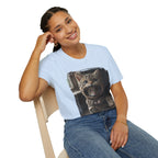 Cat Portrait T-Shirt — Cute Retro Tabby Face Print