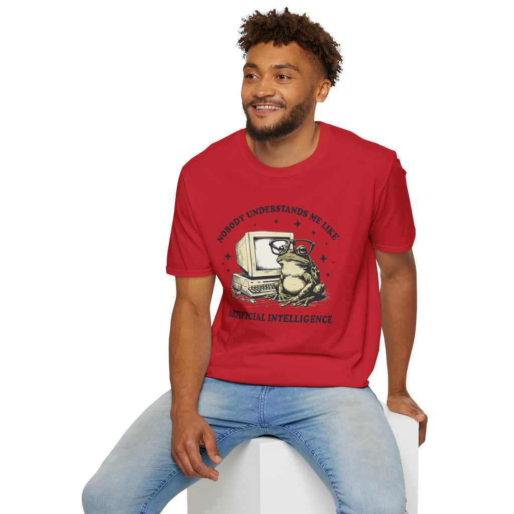 T-Shirt — 'Nobody Understands Me Like Artificial Intelligence' Retro Frog Graphic Tee