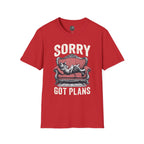 Sorry, Got Plans T‑Shirt — Cat on Couch Funny Lazy Day Tee