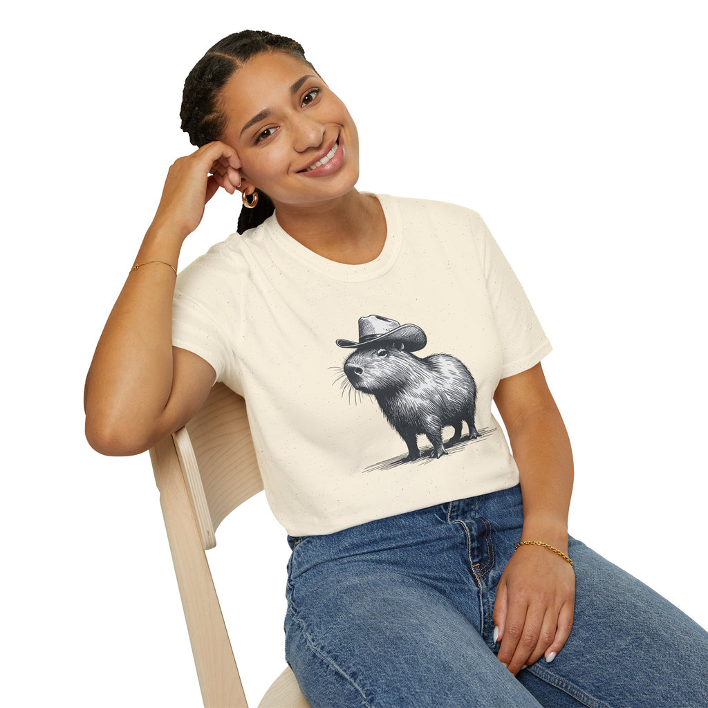 Cowboy Capybara T-Shirt — Cute Western Animal Graphic Tee