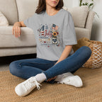 4th of July T-Shirt — "Freedom Is A Gift" Patriotic American Flag & Sunflower Tee
