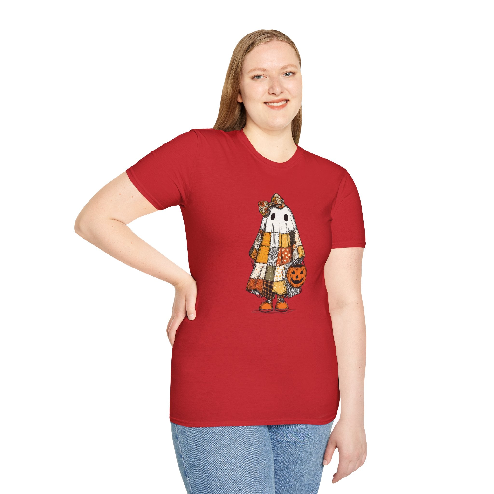Ghost Softstyle T-Shirt with Patchwork Quilt Design