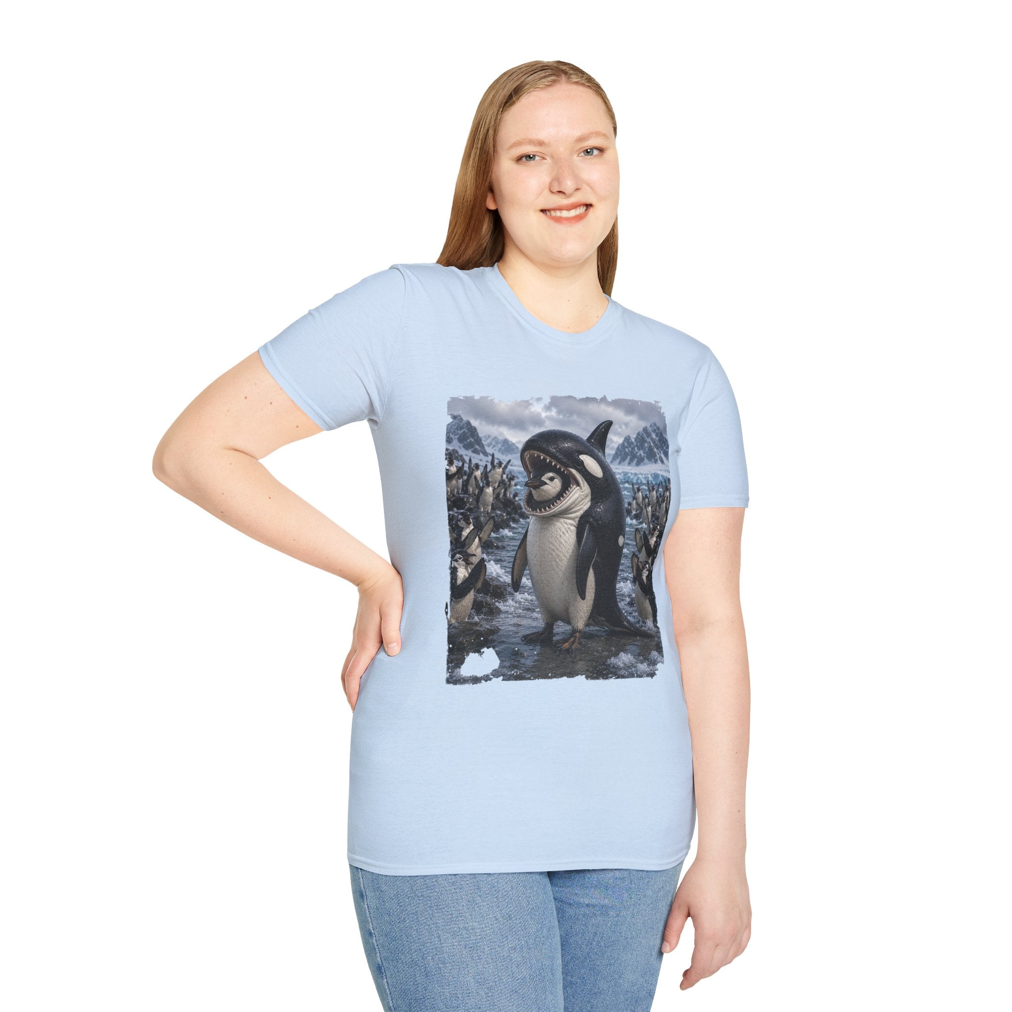 Orca & Penguin Graphic T‑Shirt — Cute Antarctic Wildlife Tee