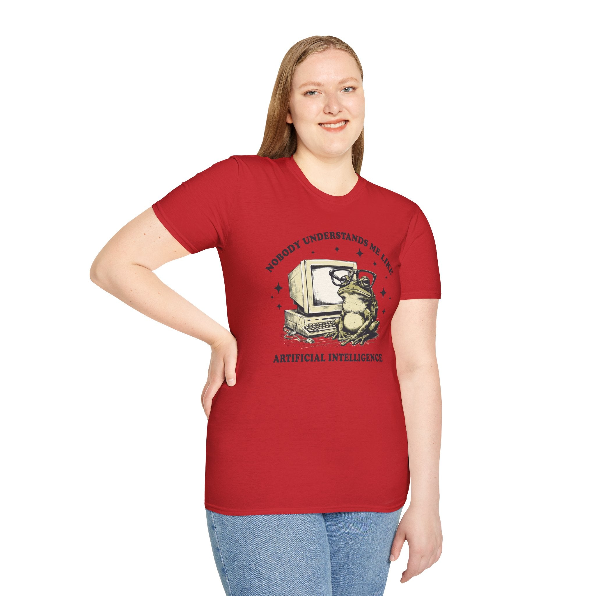 T-Shirt — 'Nobody Understands Me Like Artificial Intelligence' Retro Frog Graphic Tee